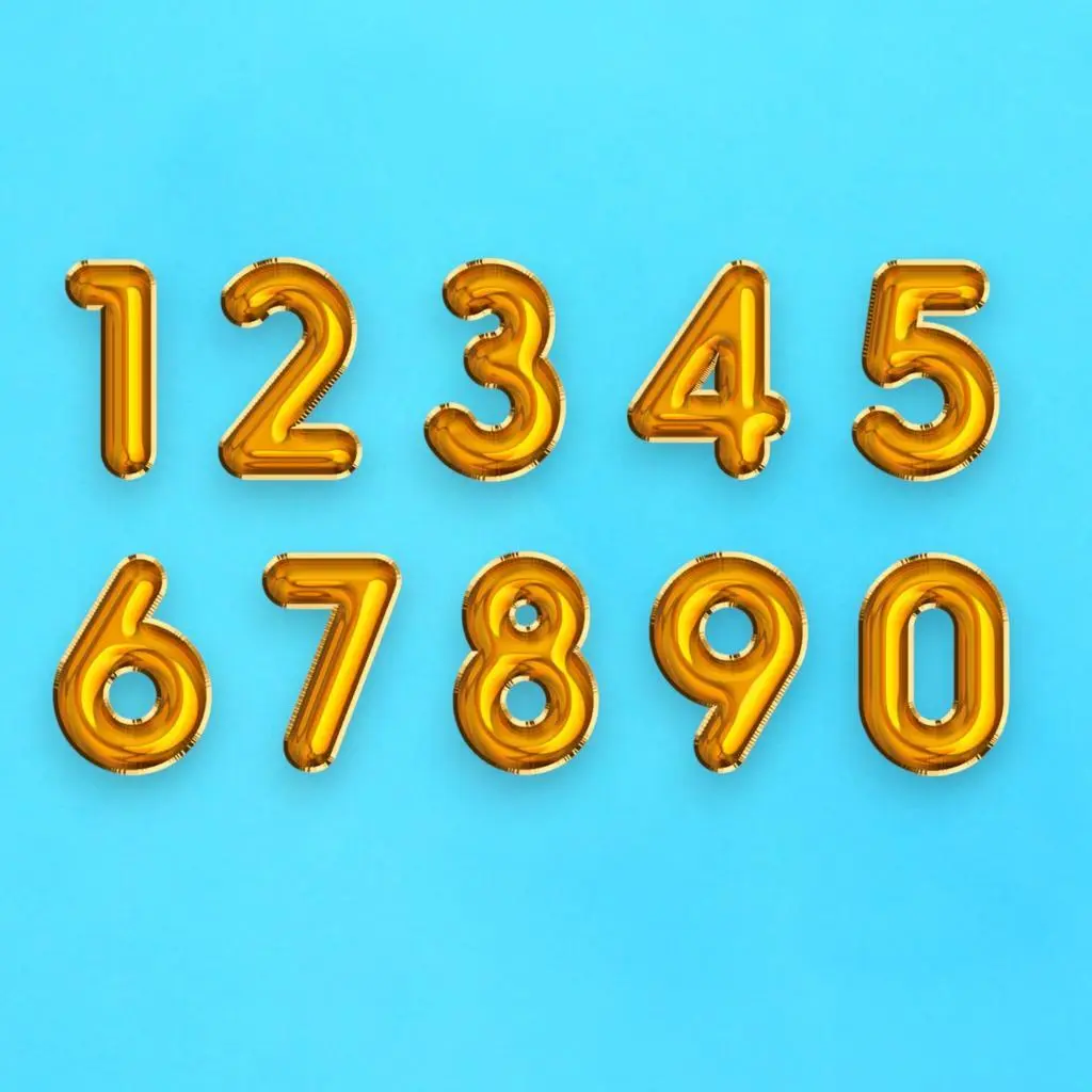 Gold Number Helium Balloon 0170